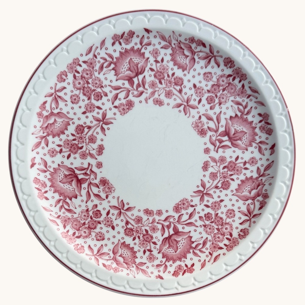 Vtg 1941 Syracuse China Roxbury Red Econo-Rim 9" Plate Kansas City Southern RR